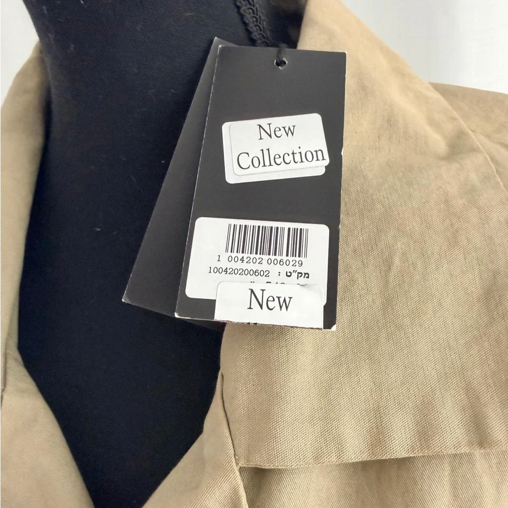 Olive Green Women's Double-Breasted Pea Coat - Picture 9 of 11